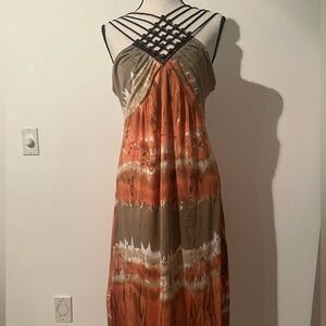 Graffiti Sport Midi Beaded Boho size M Dress Lightweight Beach Vacation